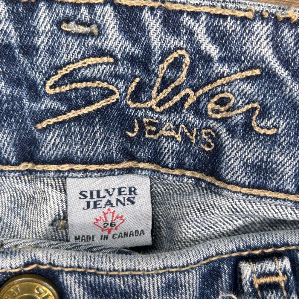 Silver Jeans Co Womens 26 Flare Leg Patch Pocket Medium Wash Denim Blue Jeans - Picture 3 of 11